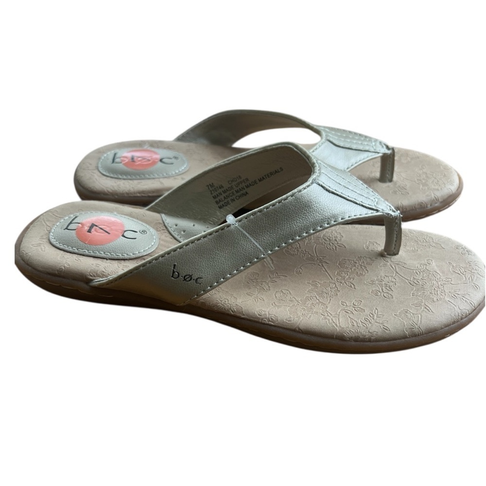 B.O.C Thong Flip Flop Sandals Comfort Beach 7 Champagne Gold